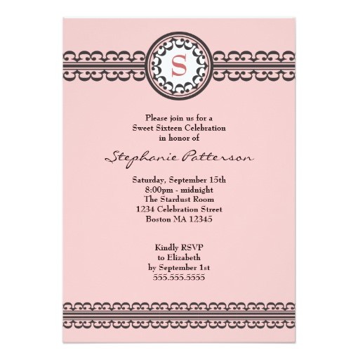 pink invitation card