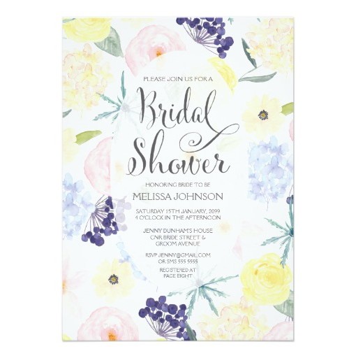 Spring Floral Watercolor Bridal Shower Invite - LadyPrints