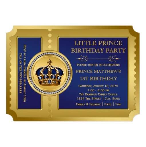 Royal Prince Birthday Party Invitation LadyPrints